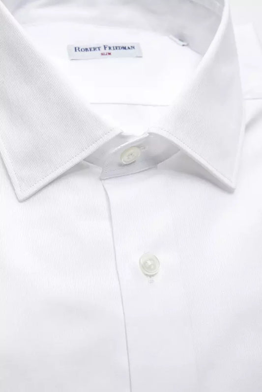 Robert Friedman White Cotton Men's Shirt $211.00 Robert Friedman Luzworld