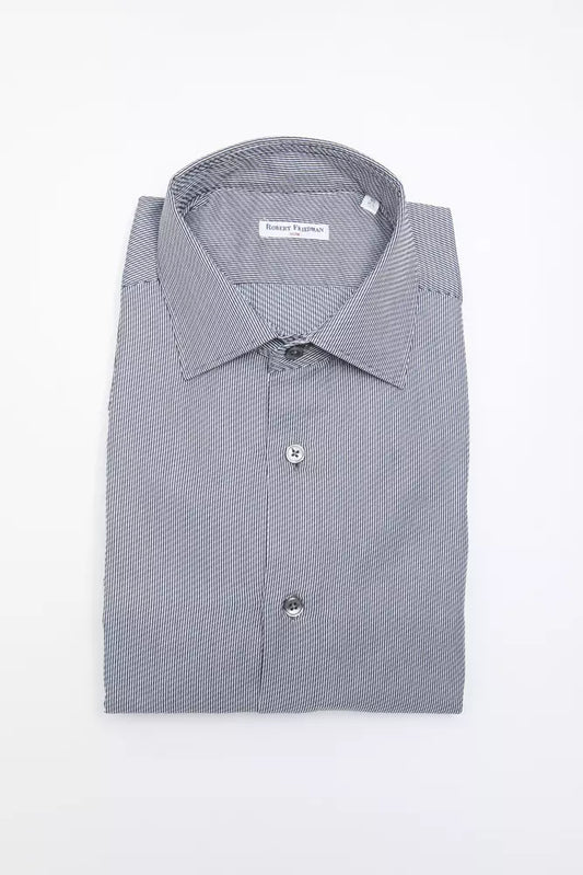 Robert Friedman Blue Cotton Men Shirt $211.00 Robert Friedman Luzworld
