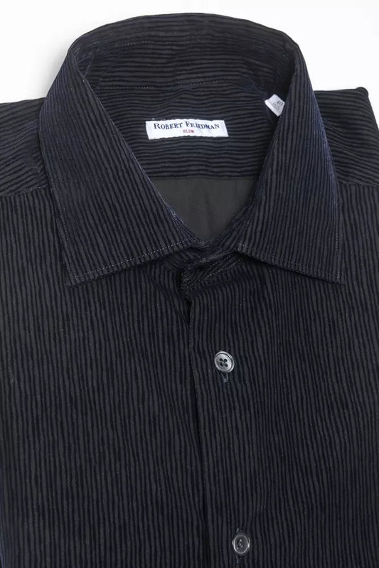Robert Friedman Black Cotton Men Shirt $211.00 Robert Friedman Luzworld