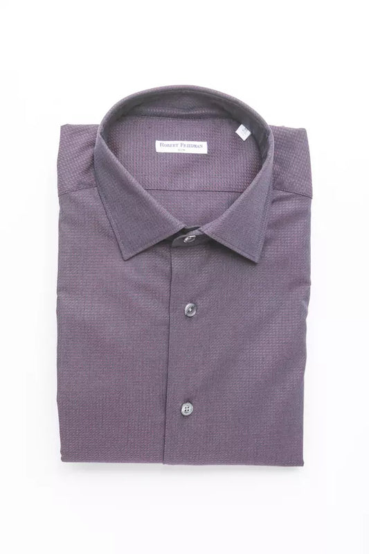 Robert Friedman Burgundy Cotton Men Shirt $211.00 Robert Friedman Luzworld