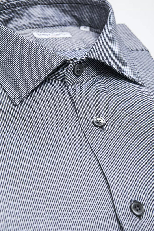 Robert Friedman Blue Cotton Men Shirt $211.00 Robert Friedman Luzworld