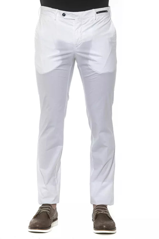 PT Torino White Cotton Men's Trouser $474.00 PT Torino Luzworld