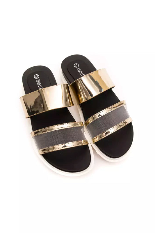 Péché Originel Gold Polyethylene Women Sandal $130.00 Péché Originel Luzworld