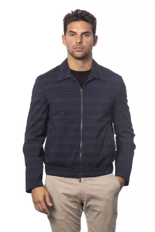 Verri Blue Wool Men Bomber Jacket $1135.00 Verri Luzworld