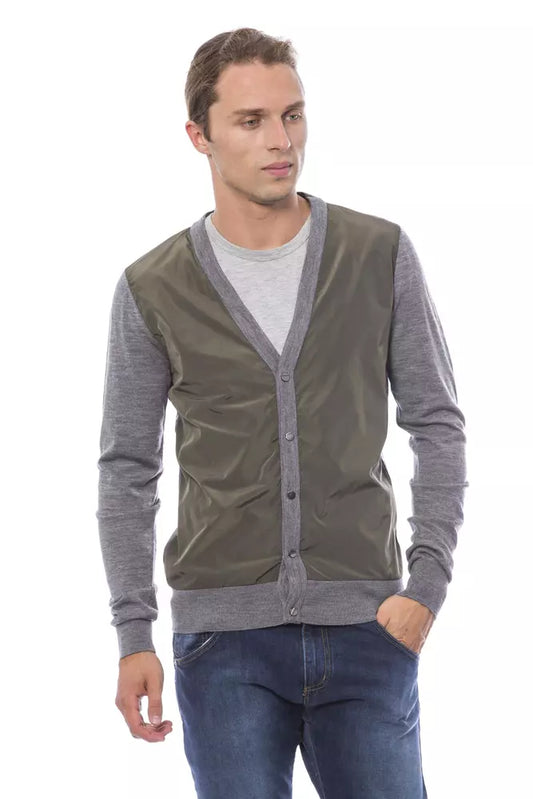 Verri Gray Wool Men Cardigan $456.00 Verri Luzworld