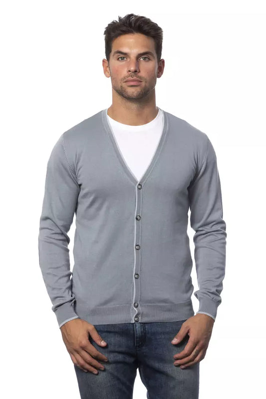 Verri Gray Cotton Men Cardigan $442.00 Verri Luzworld