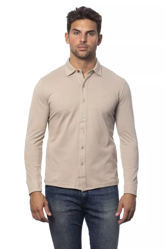 Verri Beige Cotton Men Shirt $208.00 Verri Luzworld