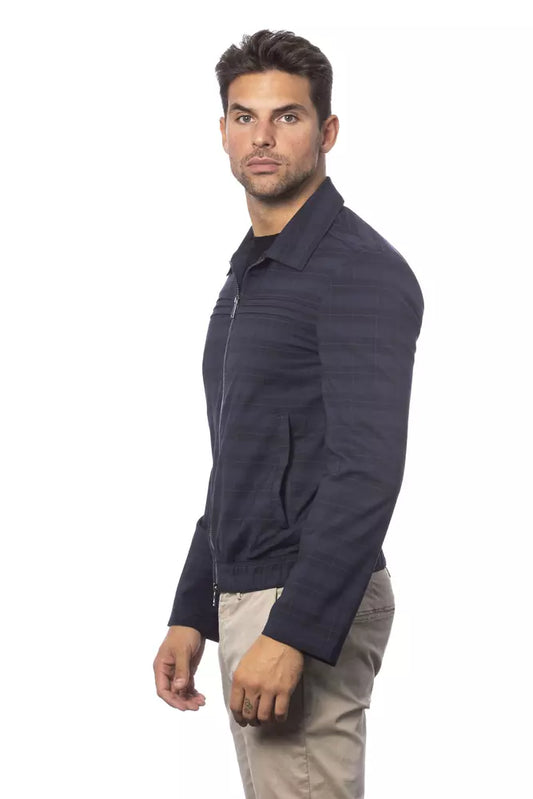 Verri Blue Wool Men Bomber Jacket $1135.00 Verri Luzworld