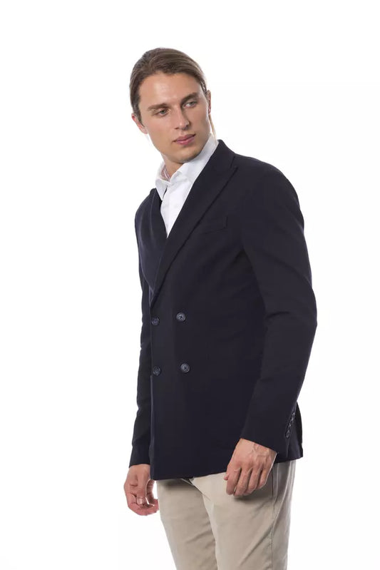 Verri Blue Viscose Men Blazer $898.00 Verri Luzworld