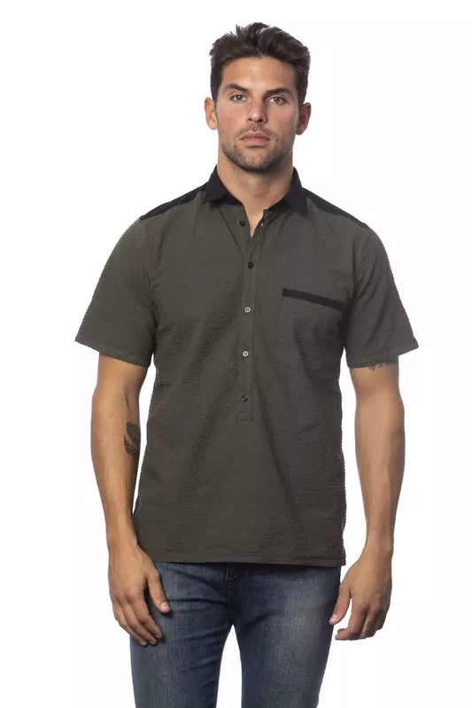 Verri Army Cotton Men Shirt $208.00 Verri Luzworld