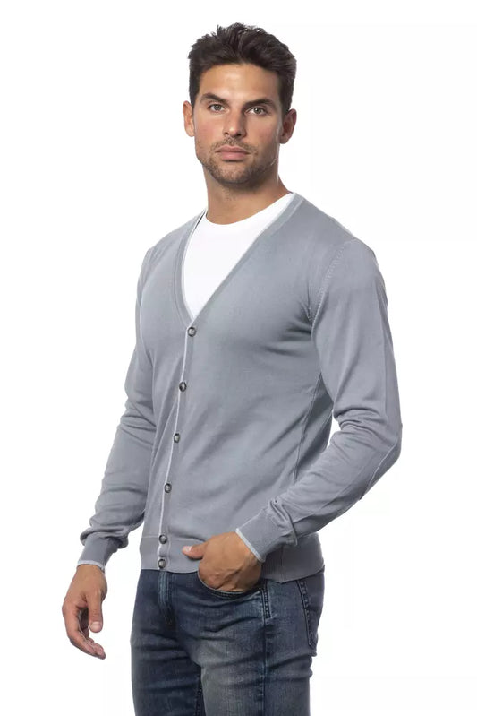 Verri Gray Cotton Men Cardigan $442.00 Verri Luzworld