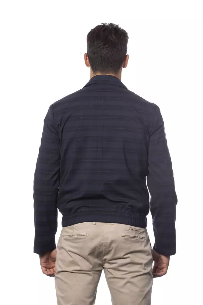 Verri Blue Wool Men Bomber Jacket $1135.00 Verri Luzworld