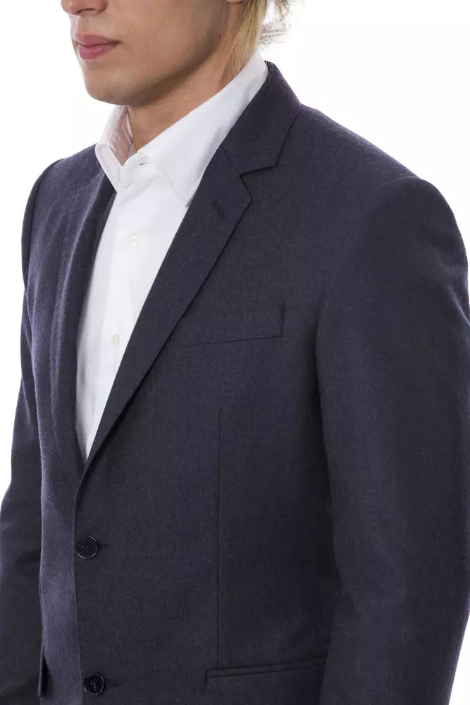 Verri Elegant Blue Wool Single-Breasted Blazer $900.00 Verri Luzworld