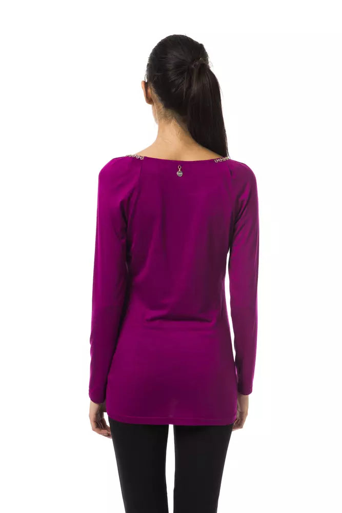 BYBLOS Purple Viscose Women Top $230.00 BYBLOS Luzworld