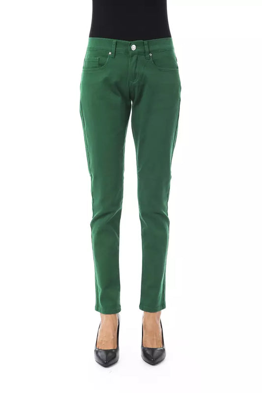 BYBLOS Green Cotton Women Pants $231.00 BYBLOS Luzworld