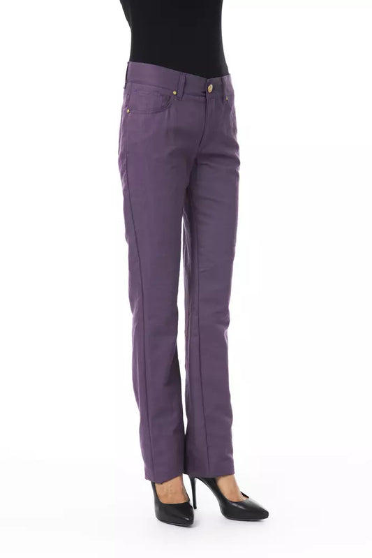 BYBLOS Purple Cotton Women's Pants $610.00 BYBLOS Luzworld