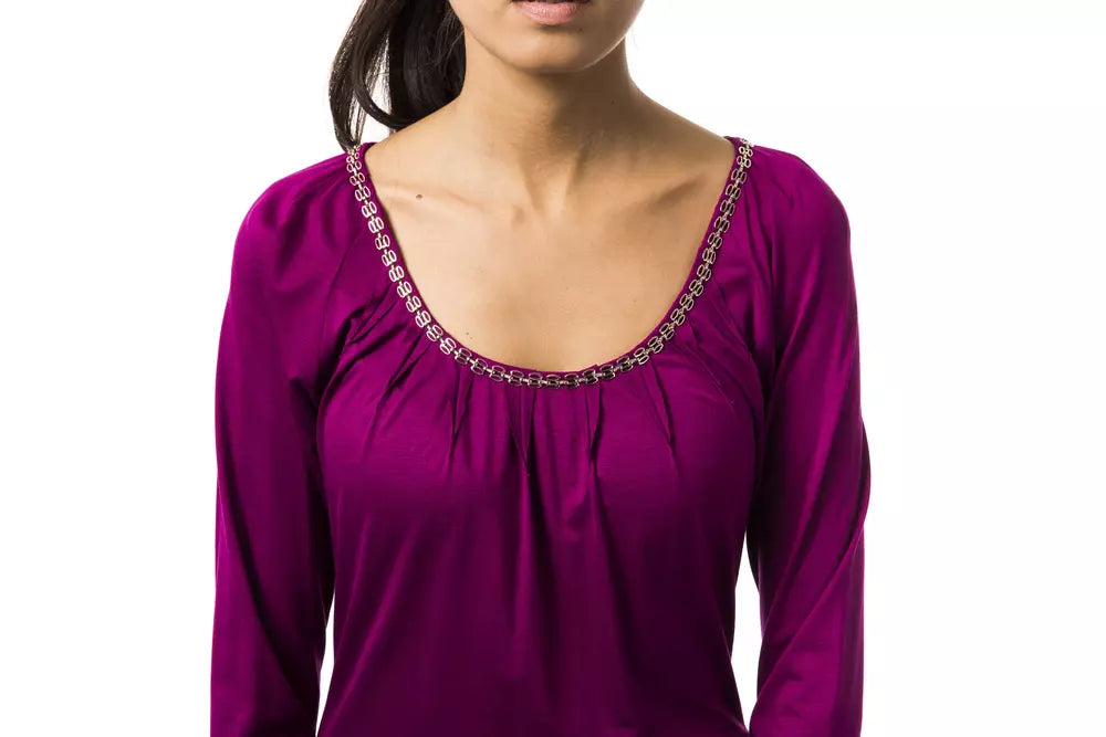BYBLOS Purple Viscose Women Top $230.00 BYBLOS Luzworld