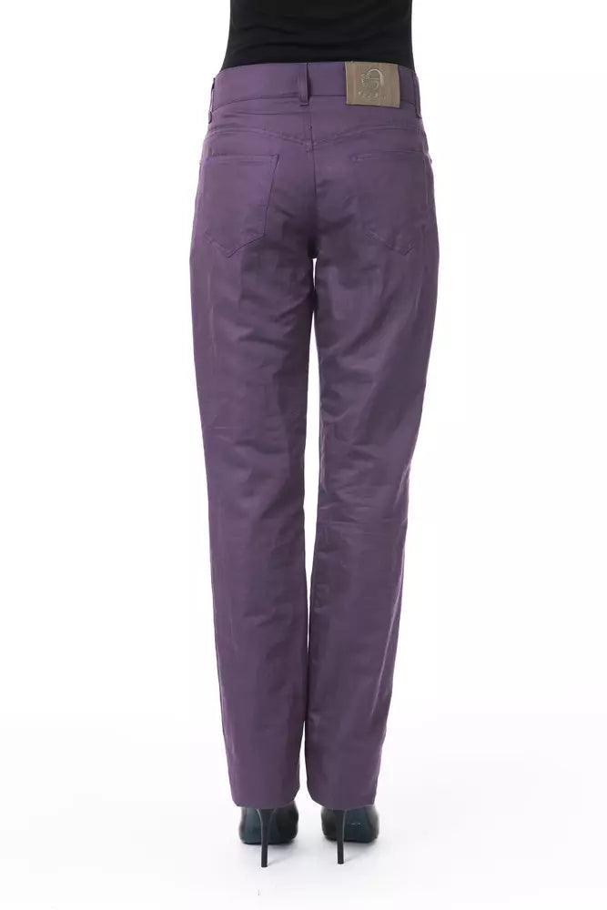 BYBLOS Purple Cotton Women's Pants $610.00 BYBLOS Luzworld