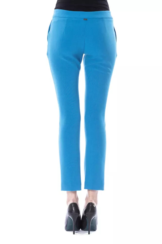 BYBLOS Light Blue Polyester Women Pants $589.00 BYBLOS Luzworld