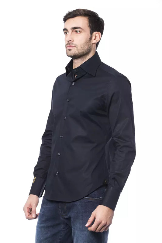 Billionaire Italian Couture Blue Cotton Men Shirt $720.00 Billionaire Italian Couture Luzworld