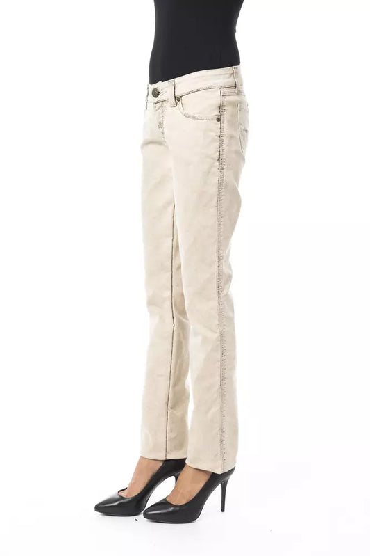 BYBLOS Beige Cotton Women Jean $714.00 BYBLOS Luzworld
