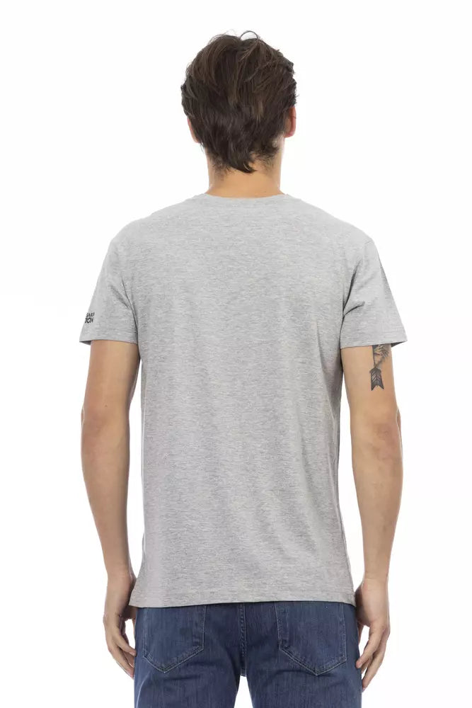 Trussardi Action Gray Cotton Men's T-Shirt $130.00 Trussardi Action Luzworld