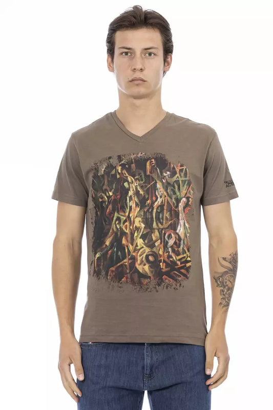 Trussardi Action Brown Cotton Men T-Shirt $130.00 Trussardi Action Luzworld
