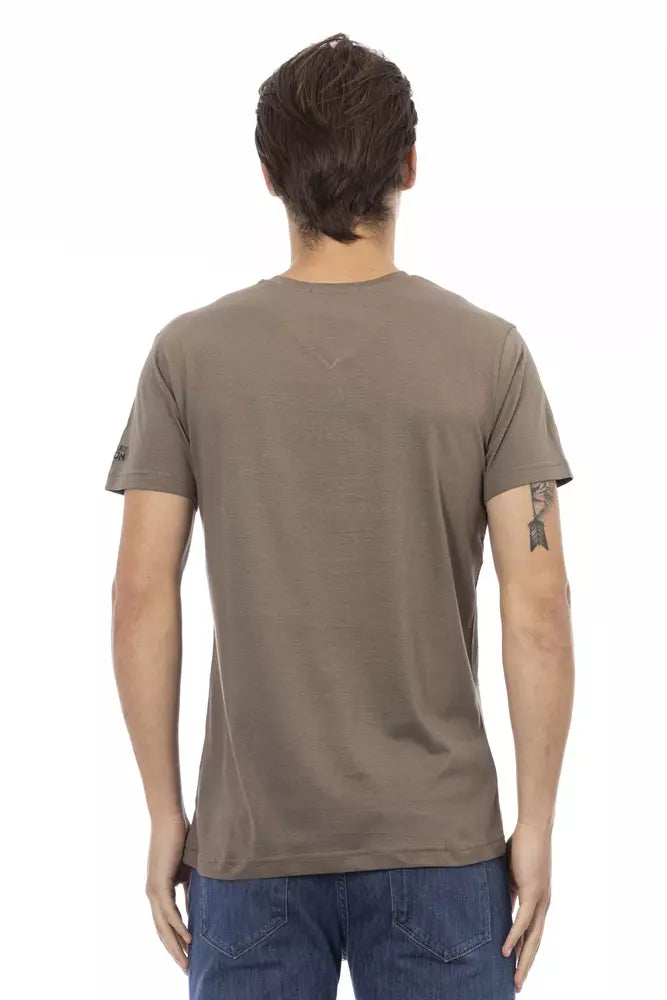 Trussardi Action Brown Cotton Men T-Shirt $130.00 Trussardi Action Luzworld