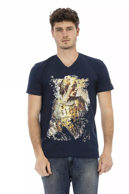 Trussardi Action Blue Cotton Men T-Shirt $130.00 Trussardi Action Luzworld