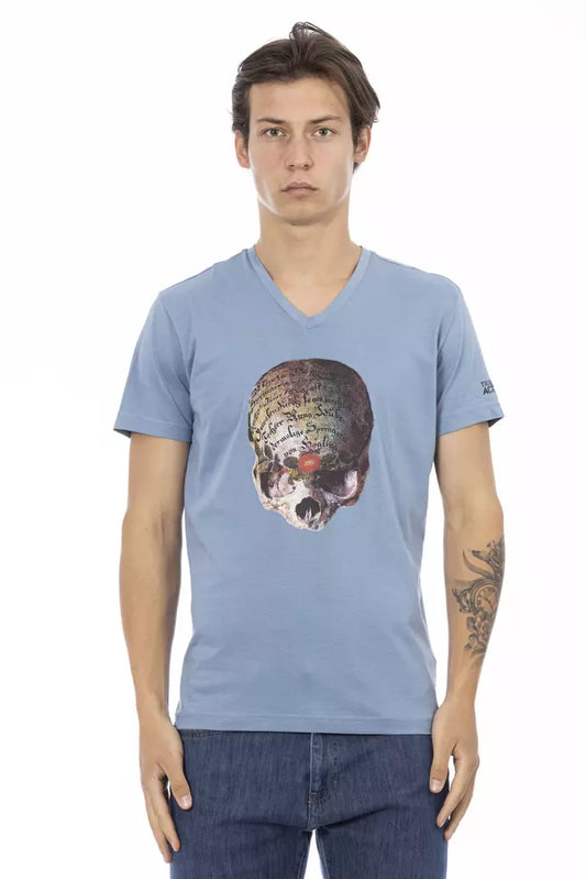 Trussardi Action Light Blue Cotton Men T-Shirt $130.00 Trussardi Action Luzworld