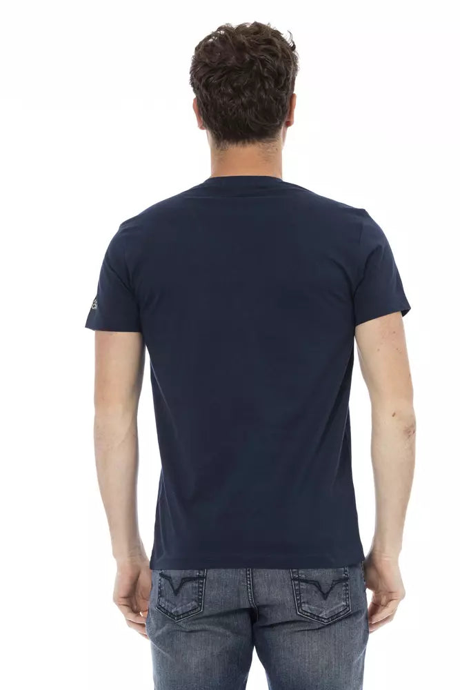 Trussardi Action Blue Cotton Men T-Shirt $130.00 Trussardi Action Luzworld