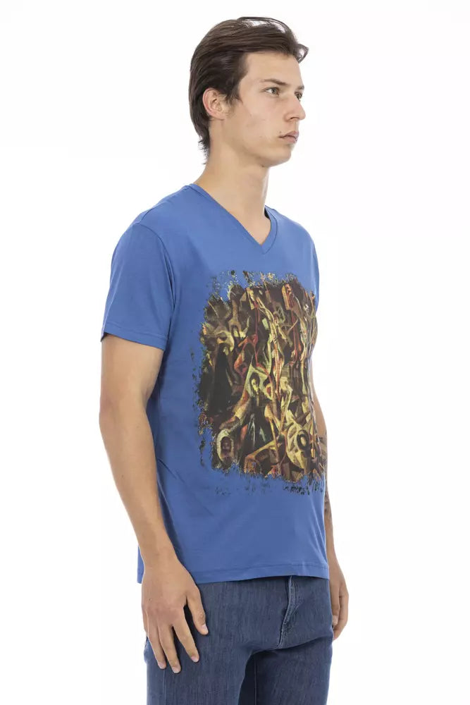 Trussardi Action Blue Cotton Men's T-Shirt $130.00 Trussardi Action Luzworld