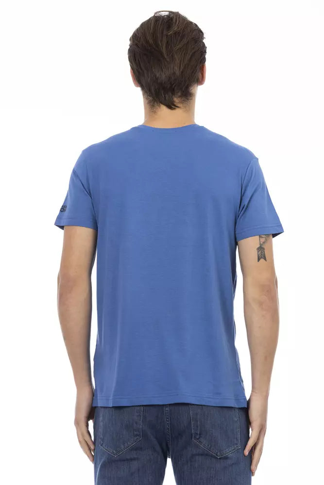 Trussardi Action Blue Cotton Men's T-Shirt $130.00 Trussardi Action Luzworld