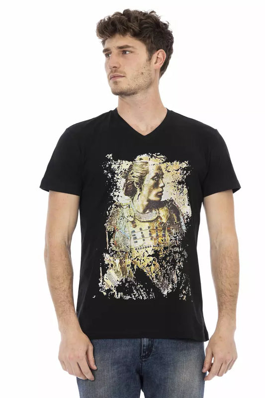 Trussardi Action Black Cotton Men T-Shirt $130.00 Trussardi Action Luzworld