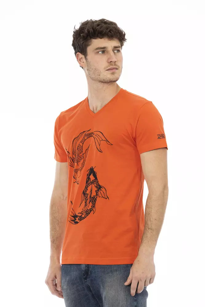 Trussardi Action Red Cotton Men T-Shirt $130.00 Trussardi Action Luzworld
