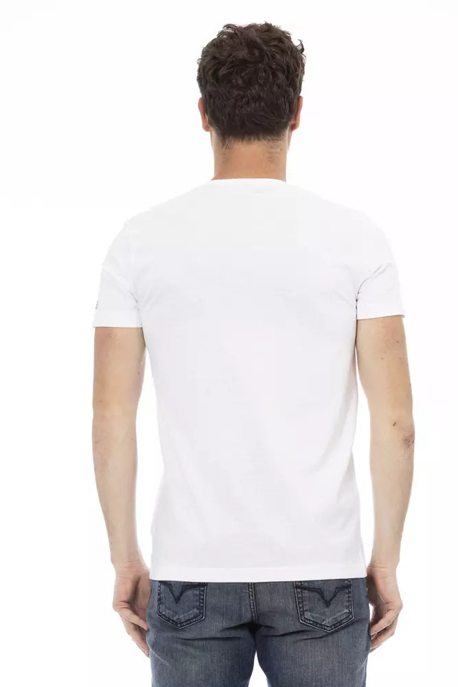 Trussardi Action White Cotton Men's V-Neck T-Shirt $131.00 Trussardi Action Luzworld