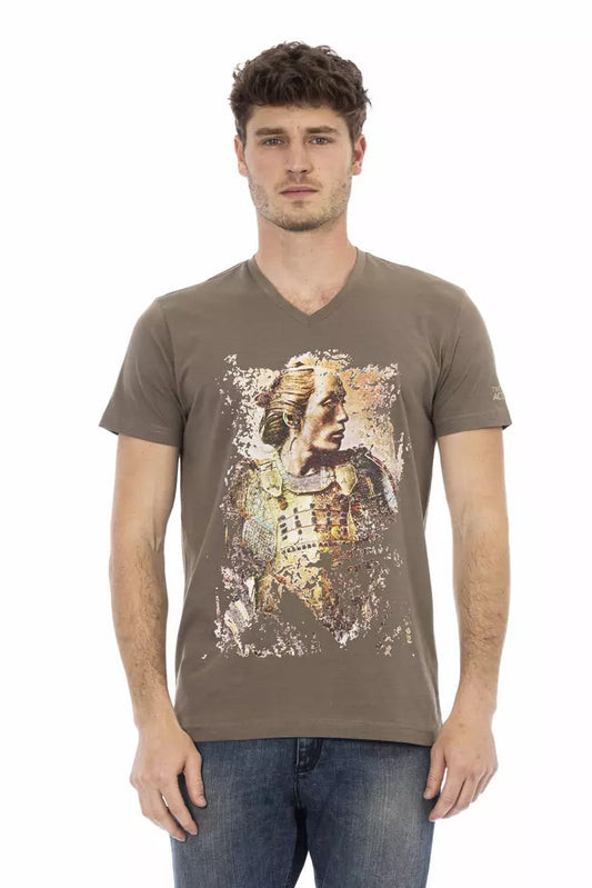 Trussardi Action Brown Cotton Men T-Shirt $130.00 Trussardi Action Luzworld