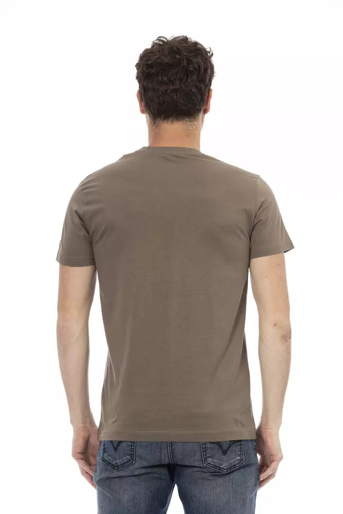 Trussardi Action Brown Cotton Men T-Shirt $130.00 Trussardi Action Luzworld