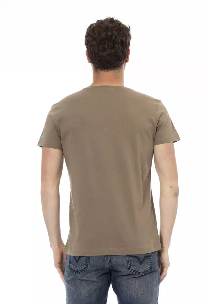 Trussardi Action Brown Cotton Men's T-Shirt $130.00 Trussardi Action Luzworld
