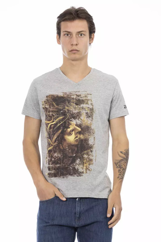 Trussardi Action Gray Cotton Men's T-Shirt $130.00 Trussardi Action Luzworld