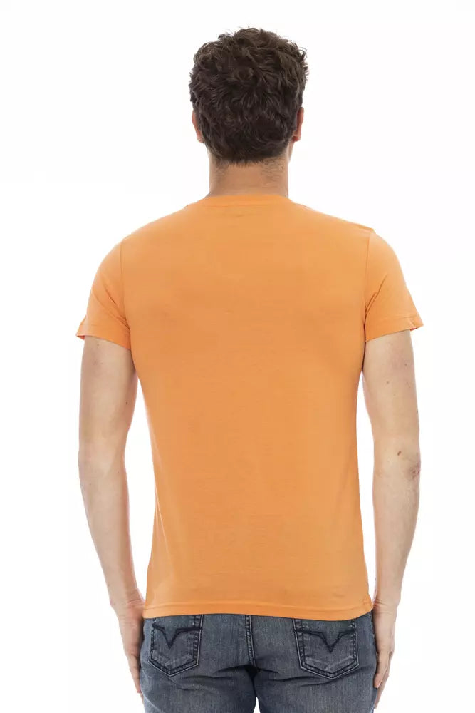 Trussardi Action Orange Cotton Men's V-Neck T-Shirt $130.00 Trussardi Action Luzworld