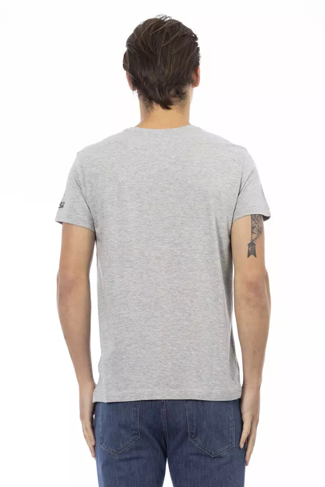 Trussardi Action Gray Cotton Men's T-Shirt $130.00 Trussardi Action Luzworld