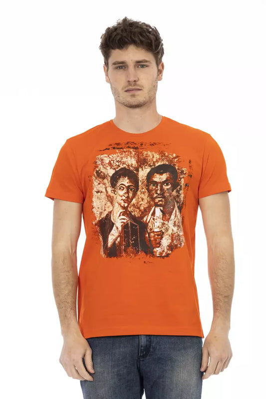 Trussardi Action Orange Cotton Men T-Shirt $130.00 Trussardi Action Luzworld