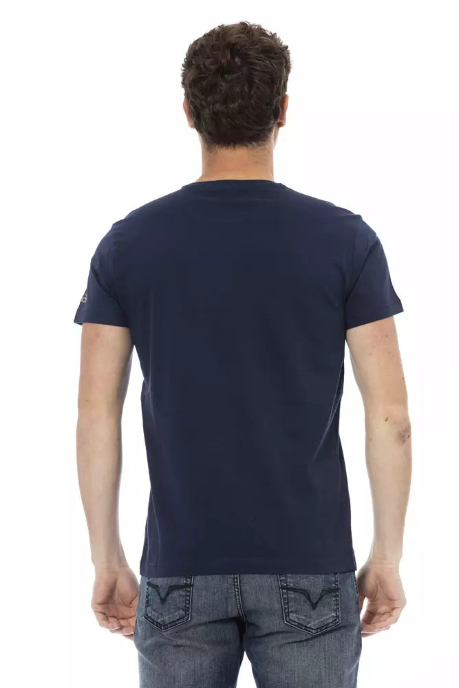 Trussardi Action Blue Cotton Men T-Shirt $130.00 Trussardi Action Luzworld