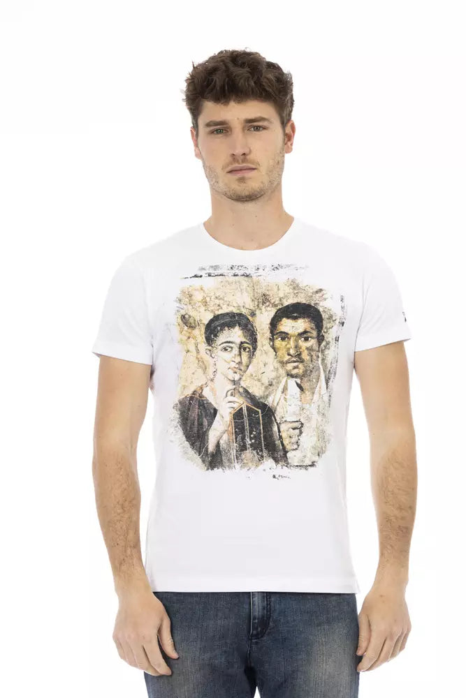Trussardi Action White Cotton Men T-Shirt $130.00 Trussardi Action Luzworld