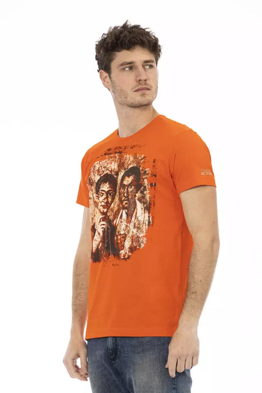 Trussardi Action Orange Cotton Men T-Shirt $130.00 Trussardi Action Luzworld