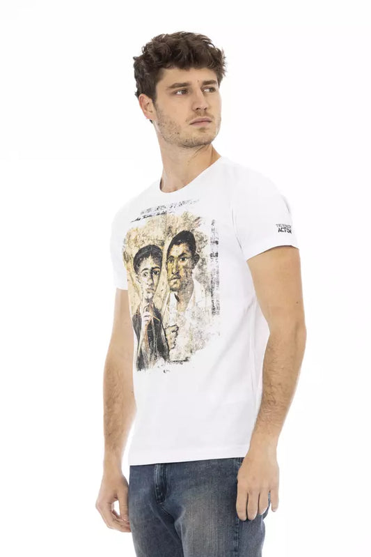 Trussardi Action White Cotton Men T-Shirt $130.00 Trussardi Action Luzworld