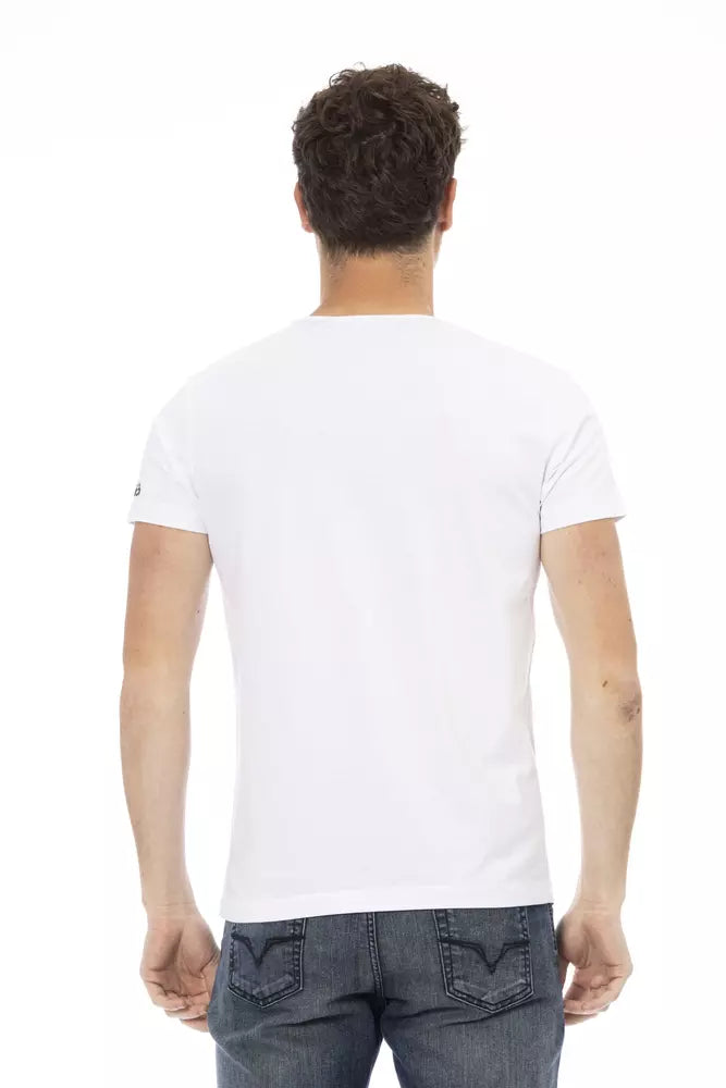 Trussardi Action White Cotton Men T-Shirt $130.00 Trussardi Action Luzworld