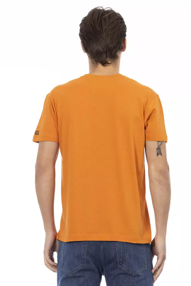 Trussardi Action Orange Cotton Men T-Shirt $130.00 Trussardi Action Luzworld