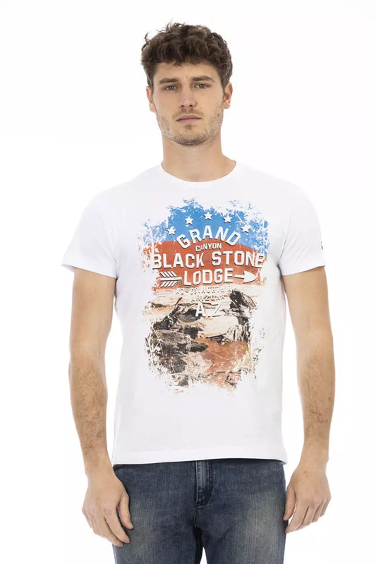 Trussardi Action White Cotton Men T-Shirt $130.00 Trussardi Action Luzworld